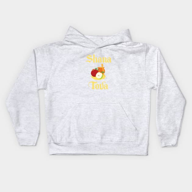 Shana Tova. Jewish holiday Rosh Hashanah Kids Hoodie by Proud Collection